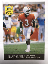 1991 Fleer Ultra Draft Picks Randal Hill #286 Dolphins Rookie Football Card. rookie card picture