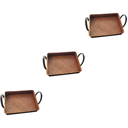 Lots De 3 Paniers En Paille Et Tissu Blanc à Prix