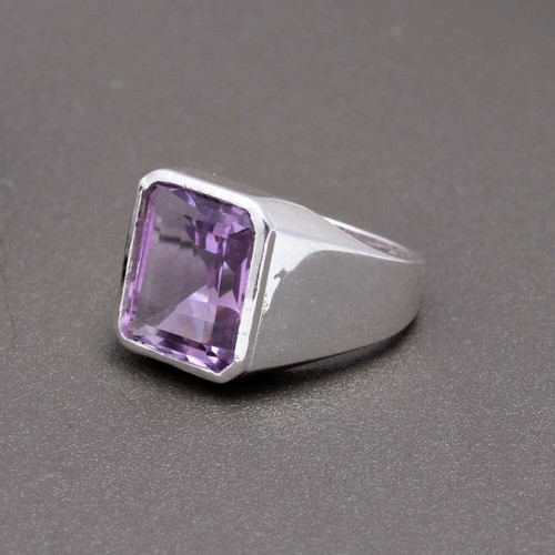 Natural Amethyst Gemstone 925 Silver Handmade Turkish Mens Rings Jewelry MR#513 - Picture 1 of 3