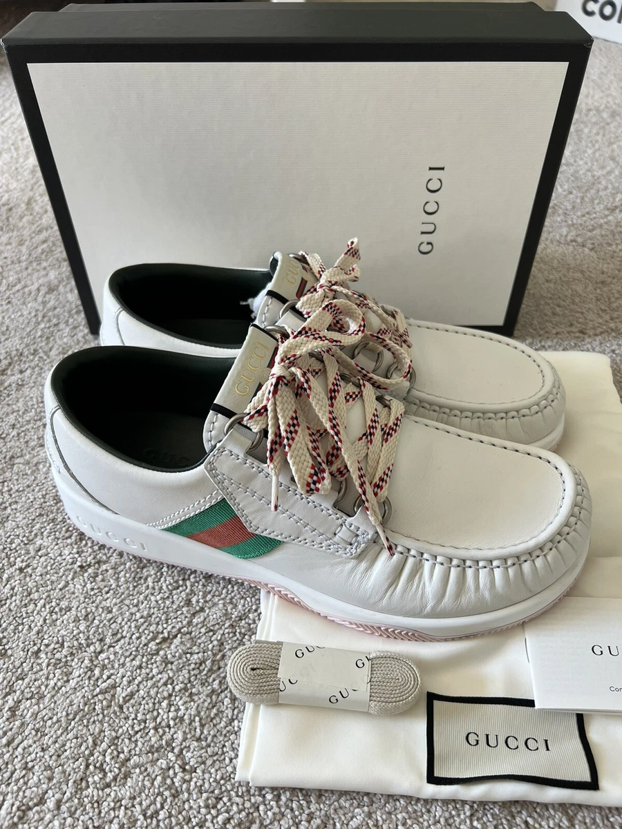 White gucci boat shoes Clearance