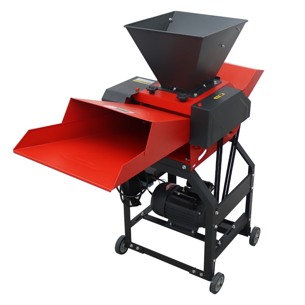 Electric Grass Corn Wheat Crushing Machine 4-blade Hay Cutter Pulverizer 220V