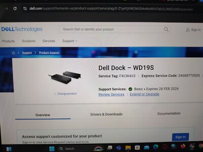 Dell WD19S-180W Docking Station Wired USB 3.2 Gen 2 (3.1 Gen 2) Type-C - Black