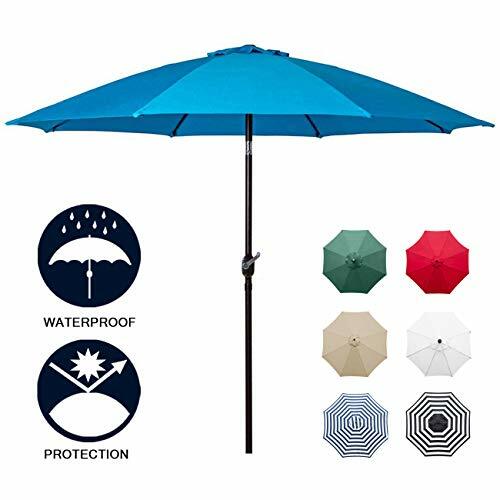 9 Patio Umbrella Outdoor Table Umbrella With 8 Sturdy Ribs Blue 0614591694885 For Sale Online