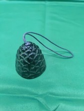 Japanese Cast Iron Black Green Pinecone Wind Chime Ornament Bell Made T