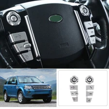 For LR Freelander 2 LR2 2013-2015 Matte Silver Front Steering Wheel Sticker Trim