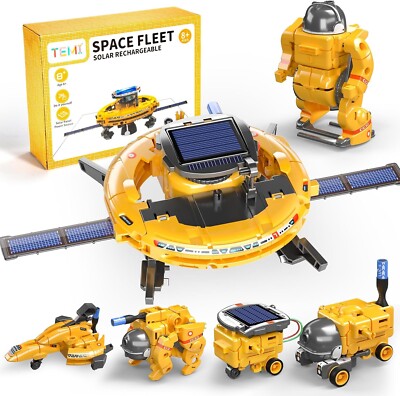 Solar Robot Toys for Kids Ages 8-12,6-In-1 Building Science STEM Kits Space Toys