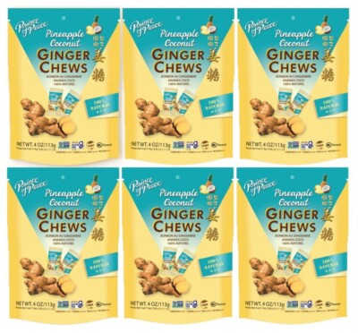 Prince of Peace Ginger Chews with Pineapple Coconut 4 oz ( Pack of 6 )~2/28/2026
