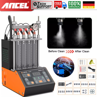  Ultrasonic Fuel Injector Cleaner & Tester For GDI Injectors 4-Cylinder Tester