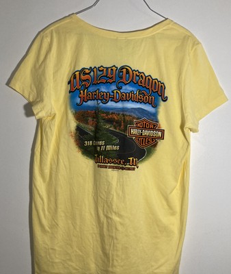 T-shirt Manches Longues Col V Harley-Davidson - Taille L, Motif Dragon, Excellent état
