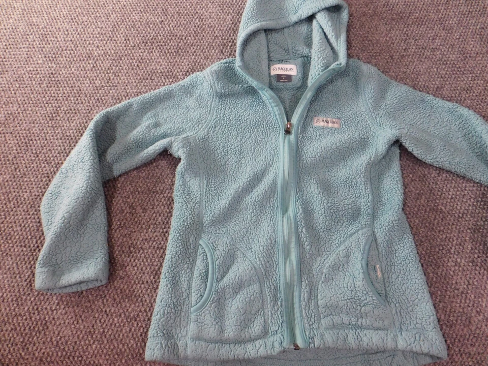 Magellan Girls Sweater Large Blue Full Zip quilted hoodie - Image 3 of 4