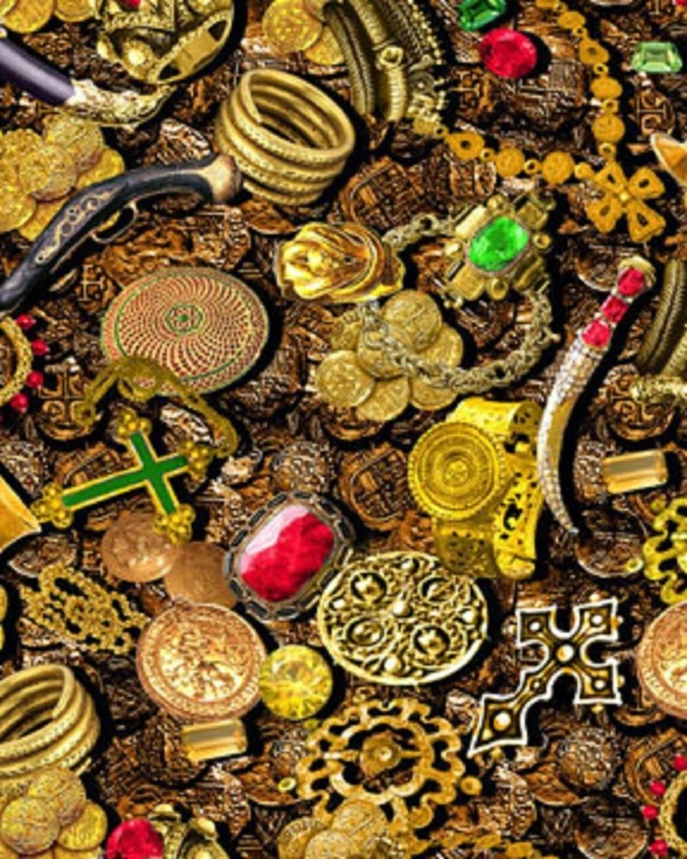 Fat Quarter Buried Treasure Pirates 100% Baumwolle Steppstoff Benartex