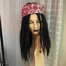 Parrucca Pirata Wonderful You - CLEARANCE Parrucca Nera Jack Sparrow Bandana Gasparilla