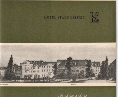 DDR   Speisekarte Interhotel Stadt Leipzig Frühstückskarte von 1968