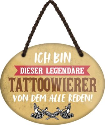 schilderkreis24 - Blechschild 'Der legendäre Tattoowierer' - Einzigartiges Gesch