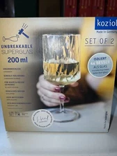 Koziol Super Glass Set of 2 Club No. 9, stemware, Plastic, Crystal Clear 200 ml