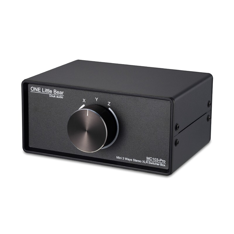 Return-1-IN-3-OUT XLR Balanced Line Input Selector Stereo Audio Switcher Box