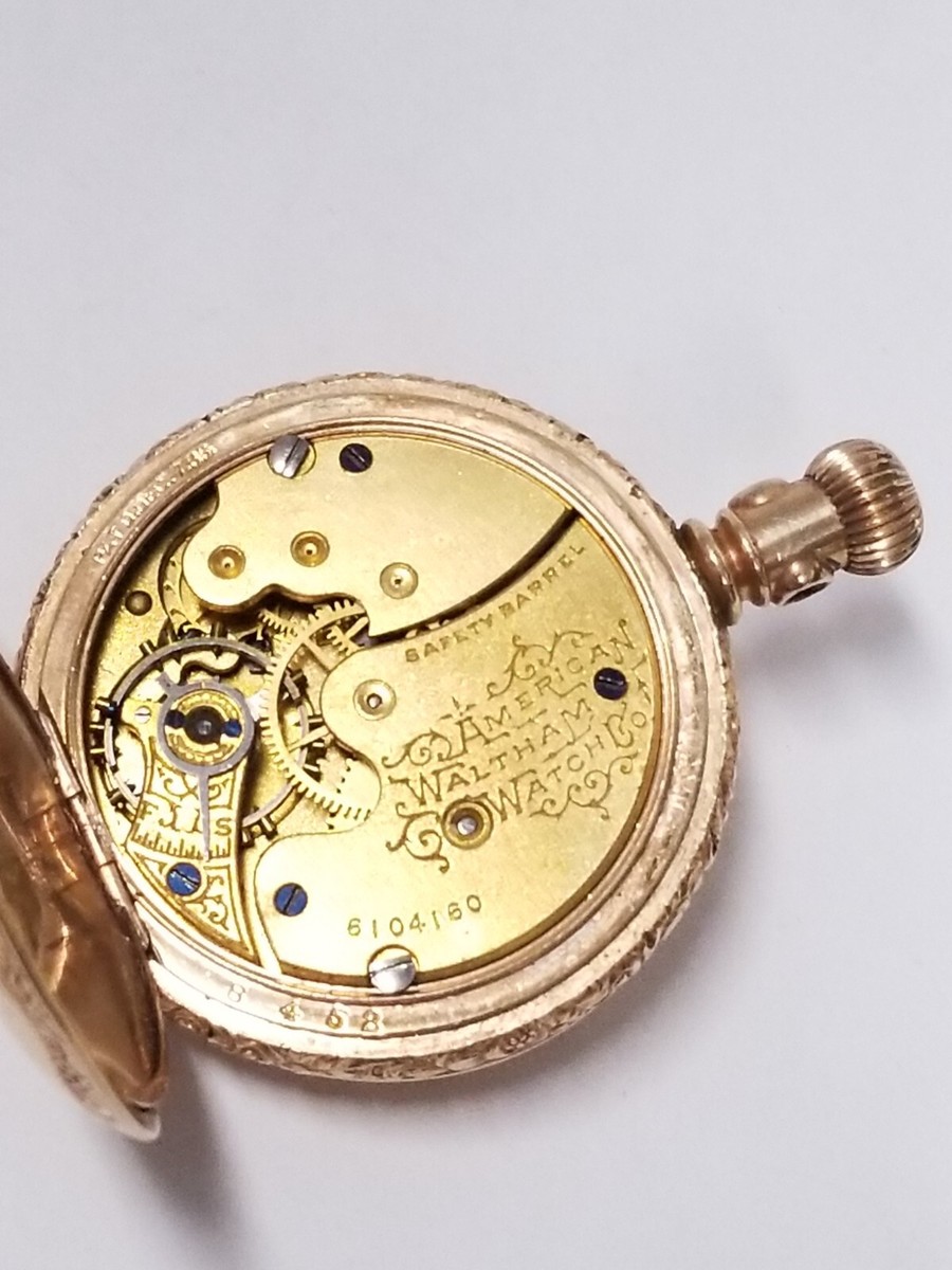 American Waltham Watch VTG Yellow Gold Pocket Watch 6104180 SEE DESC