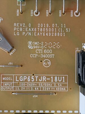 LG 65UN6950ZUA Main board & Power board EBT66473202 & EAY64928801