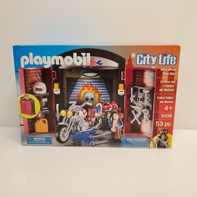 Rare Playmobil 9108 City Life Bike Shop Play Box Motorcycle 2016 Germany