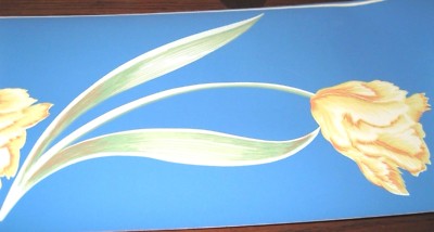 Wallpaper Border Dramatic Yellow Spring Tulips Flower Newport Blue Wall 530790 