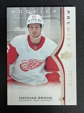 2020-21 UD Premier Rookies Mathias Brome 245/299 Detroit Red Wings Rookie RC SP