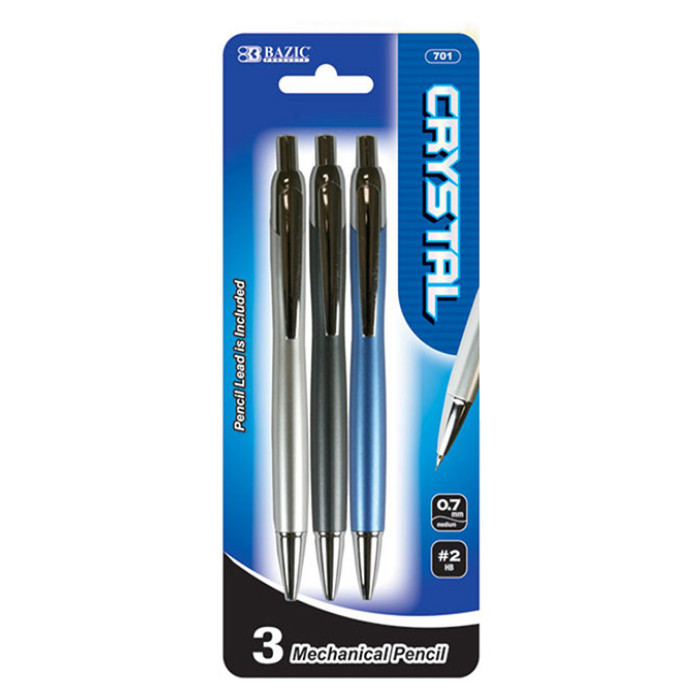 6 pcs Crystal Mechanical Pencil Refillable, Retractable 0.7mm General Writing 