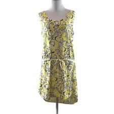 French Connection Dress Womens 8 Yellow White Daisy Flower Fun Print Tank Sunny
