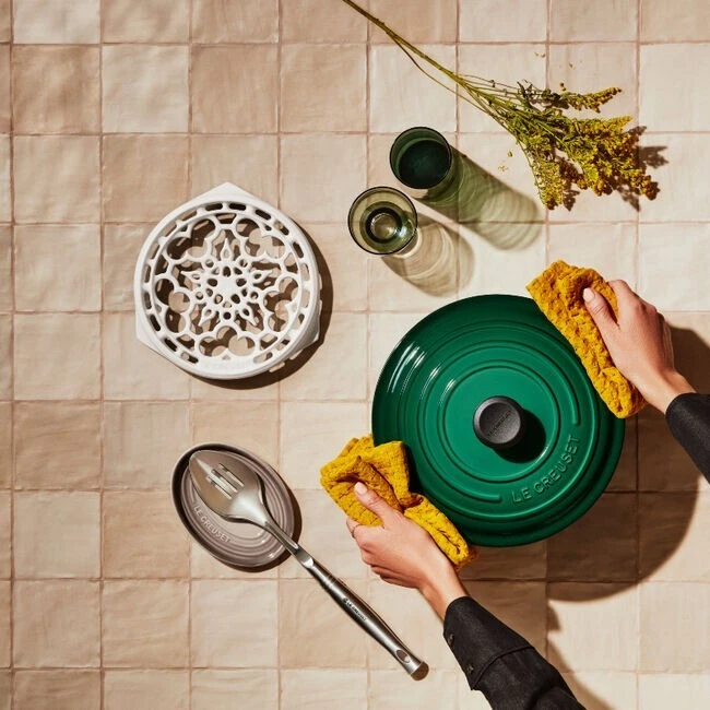 Le Creuset Enameled Cast Iron Deluxe Round Trivet, 9" Shiny White - Image 2 of 3