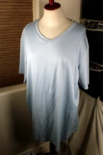 Croft & Barrow Mens Shirt Two Extra B Striped V Neck Pale Blue Easy Care