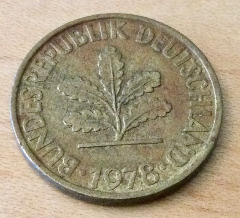 WEST GERMANY 1978 F 10 PFENNIG COIN CIRCULATED -FREE SHIPPING!