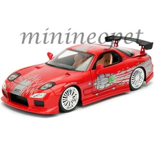 JADA 98338 FAST AND FURIOUS DOM'S MAZDA RX-7 1/24 DIECAST MODEL CAR RED