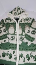 Studio Ghibli My Neighbor Totoro Fair Isle Sherpa Cardigan Sweater Women  s 1