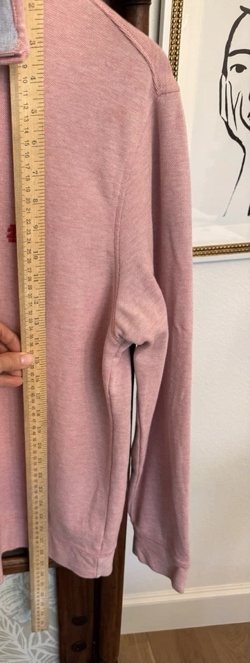 Мужской средний пуловер IZOD для морской воды на молнии 1/4 розовый красный эластичный классический расслабленный - Изображение 4 из 4