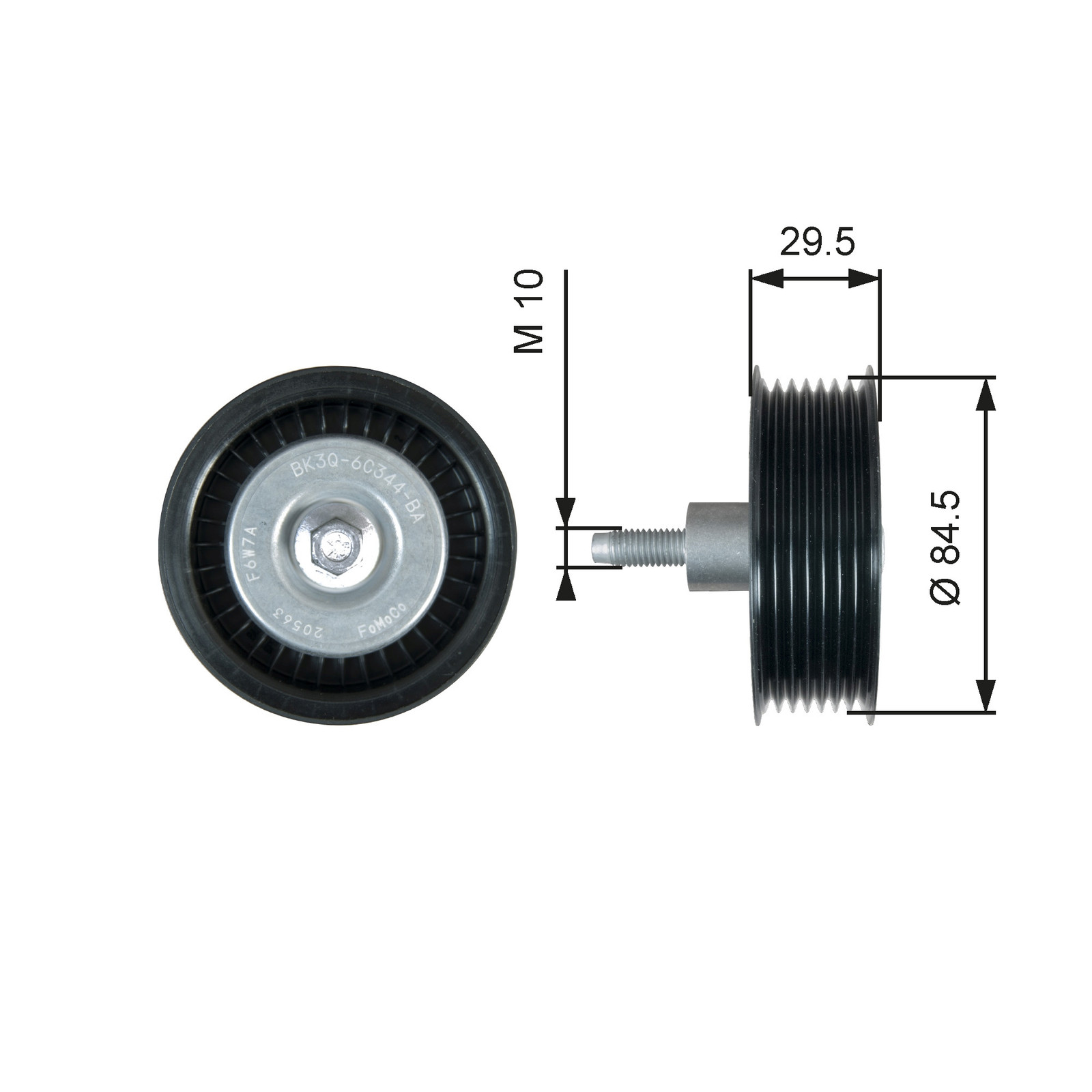 Aux Belt Idler Pulley fits FORD TRANSIT 2.2D 07 to 18 Guide Deflection Gates New - Image 14