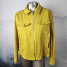 CAbi Yellow "Moss" Touring Moto Full-Zip Collared Jacket 4117 Women's Large