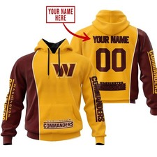 Personalized Washington Football Team Commanderss 3D Hoodie, Unisex Adults S-5XL