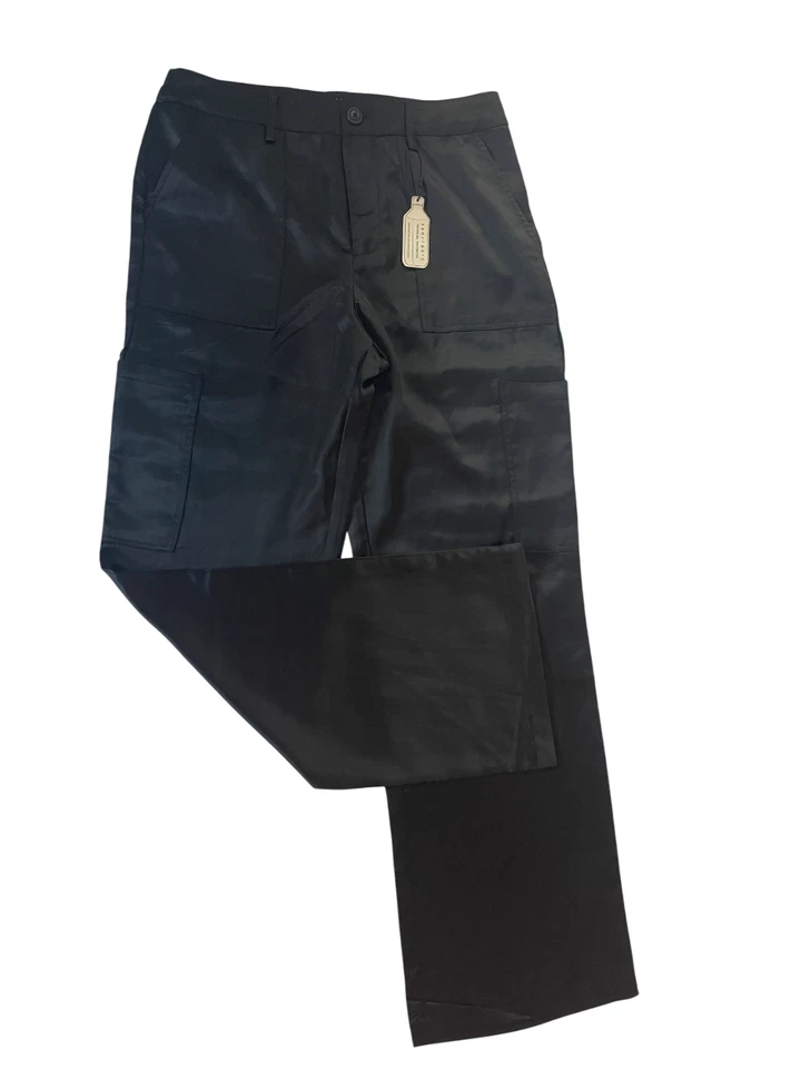 Santuario. Pantalón de vestir satinado negro para mujer. Talla L. Nuevo con etiquetas. Foto 2 de 4