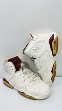 Nike Air Jordan 6 Retro OG Maroon Sneakers Size 6Y Boys Shoes 836342-115