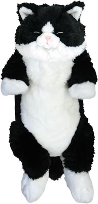Sun Lemon Lap-Sized Sleeping Tuxedo Cat Plush Toy 47m Bicolor Knee