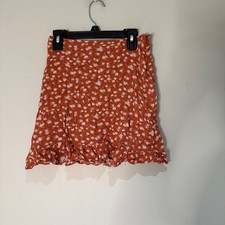 Abercrombie Orange Floral Skirt XS