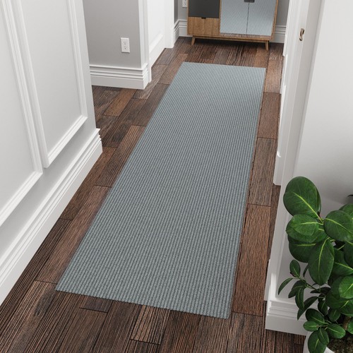 Solid Design Non-Slip Rubberback 2x10 Indoor/Outdoor Runner Rug for Hallway, ...