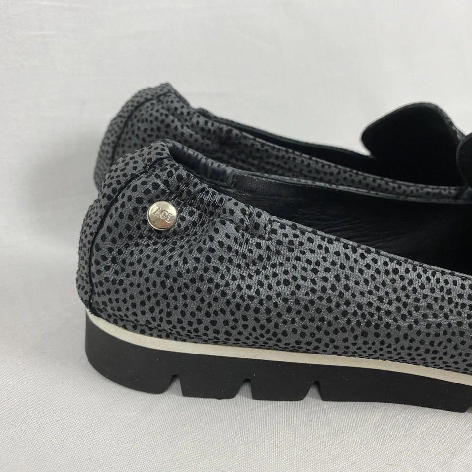 AGL Pointer Loafer Womens 9 39.5 Gray Black Slip On Shoes Flats Italy Luxury - Image 3 of 4