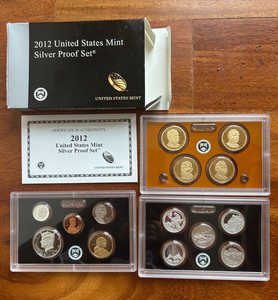 2012 US Mint Silver Proof Set COA  aLc