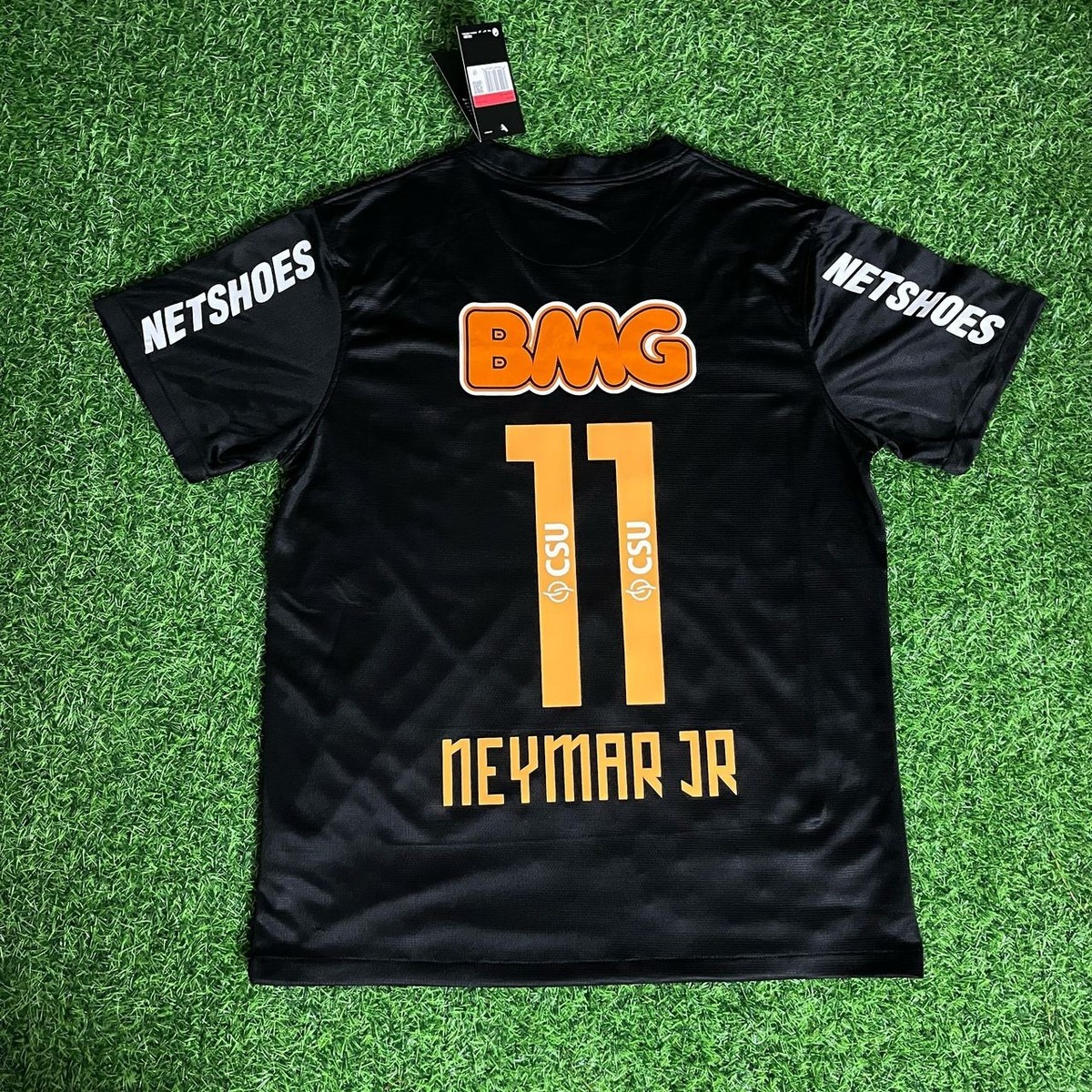 Neymar Jr 11 - Santos Black Special Retro Kit Jersey Trikot
