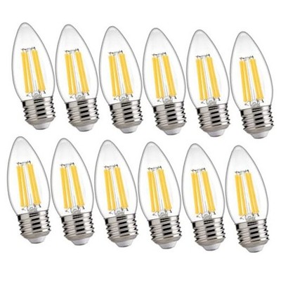  100W Equivalent LED Chandelier Light Bulbs 12 Count (Pack of 1) 100w Daylight