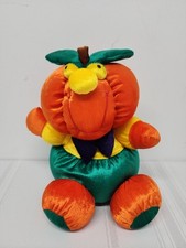 Vintage Dan Dee Soft Expressions Halloween Pumpkin Man 12" Squishy Plush 1990's