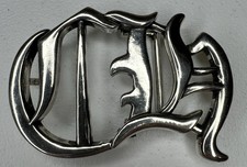 Chrome Hearts CH Large Script Design .925 Silver Belt Buckle