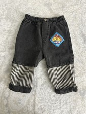 Vintage Healthtex Cuffed Pull on Jeans With Animal Patch Size 24 Months