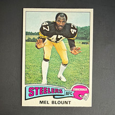 Topps 1975 Topps Mel Blount #12 Pittsburgh Steelers Rookie Football Card. rookie card picture