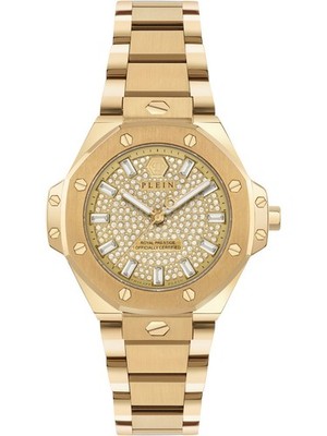Philipp Plein PW4FA0525 Plein Royal Prestige 33mm 5ATM Quarz Damen Champagner...
